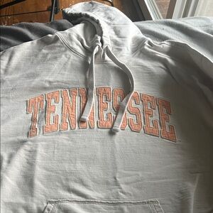 Tennessee Graphic Hoodie - cream with orange stitch lettering